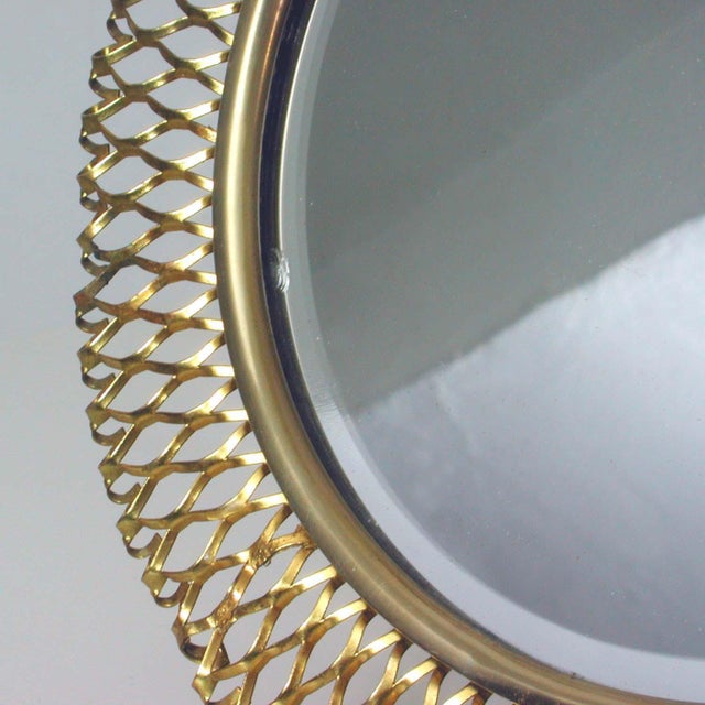 Mid-Century German Brass Vanity Table Mirror from Vereinigte Werkstätten Munich For Sale - Image 11 of 12