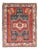 Vintage Kazak Fachralo Russian Rug- 4′ × 5′2″ For Sale
