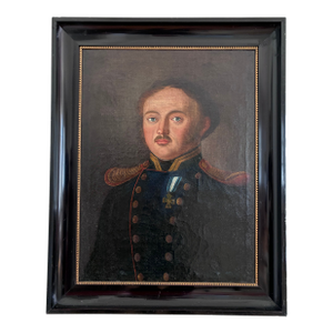 Antique Original Oil Painting of an Officer, Large Gentleman Portrait Painting