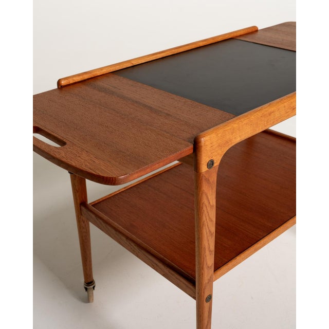 Oak and Teak Thea Trolley by Yngve Ekström for Swedese, 1960s For Sale - Image 6 of 11