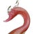 Mid-Century Modern Vintage Seguso Murano 1957 Pink White Gold Flecks Italian Art Glass Swan Bird Figurine Sculpture For Sale - Image 3 of 9