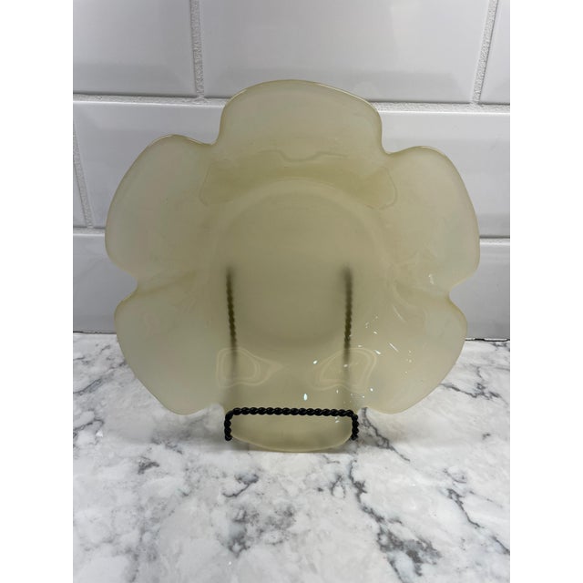 Vintage Pastel Colored Frosted Glass Flower Shaped Bowls- Set of 6 For Sale - Image 4 of 8