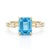 Swiss Blue Topaz Engagement Ring - Minimalist December Birthstone Ring Us 7 For Sale - Image 4 of 4