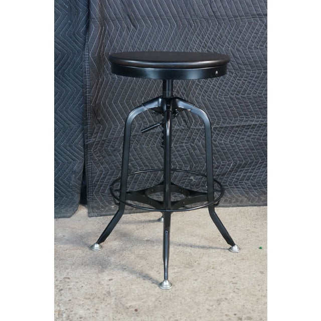 3 Restoration Hardware Industrial Modern Adjustable Vintage Toledo Bar Stools Set For Sale - Image 17 of 18