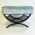 1960s Vintage Mid-Century Boho Chic Atomic Metal Footstool With Sky Blue Velvet Cushion For Sale - Image 4 of 13