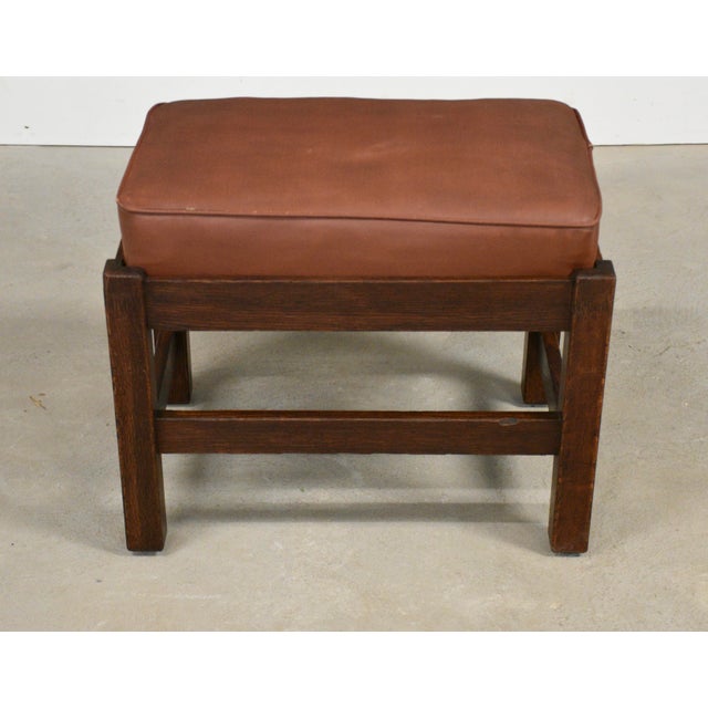 1910s 1910s L&jg Stickley Oak Mission Arts and Crafts Footstool Ottoman For Sale - Image 5 of 8