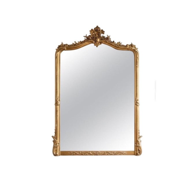 19th-Century French Napoleon III Style Giltwood Beveled Mirror For Sale - Image 4 of 8