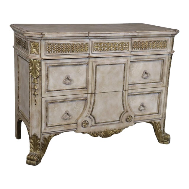 Italian Renaissance Style Paint Decorated and Gilt Commode For Sale
