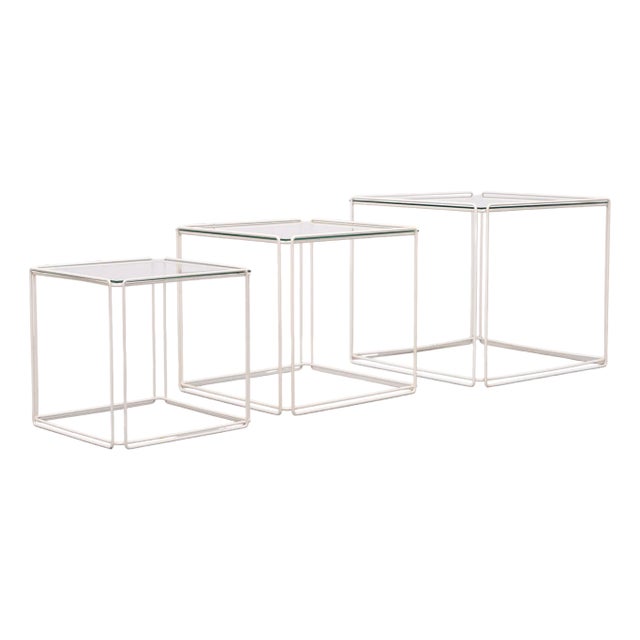 Graphical Isocele Nesting Tables by Max Sauze, France, 1970s, Set of 3 For Sale