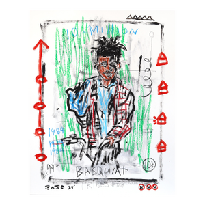 Crowned Jean-Michel - Original Abstract Portrait Figurative Artwork by Gary John