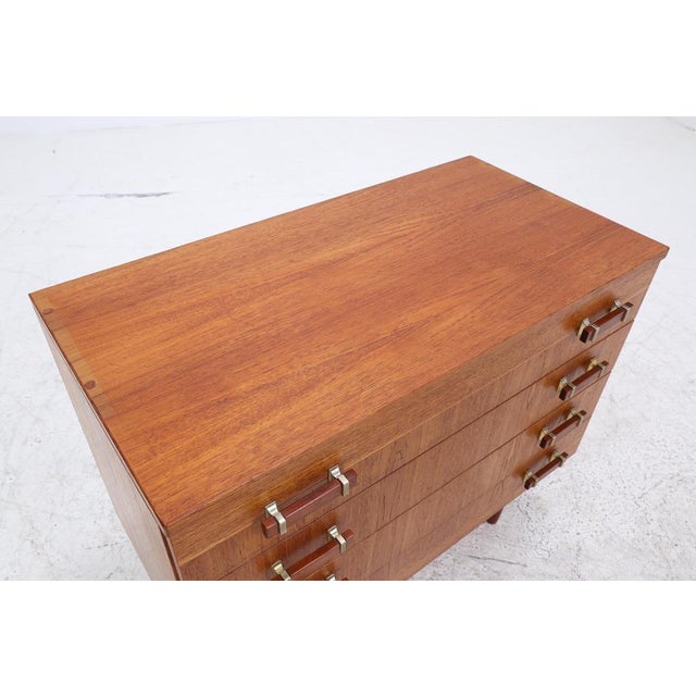 Wood Vintage Chest of Drawers in Teak For Sale - Image 7 of 13