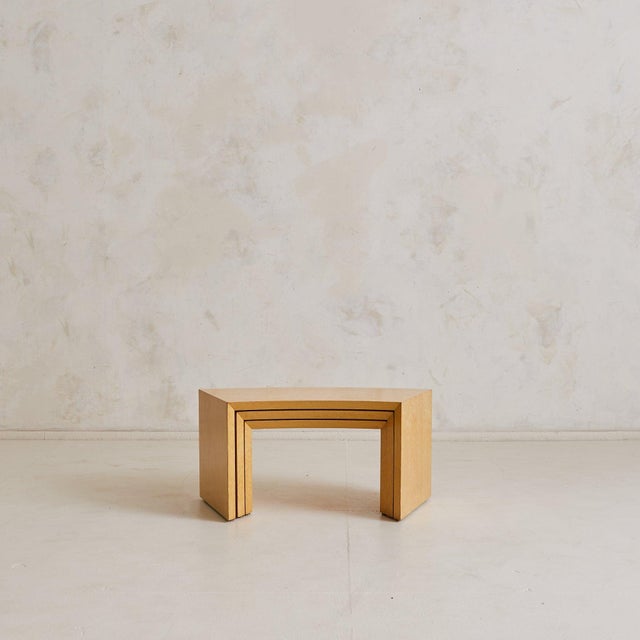 1980s Trio of French Curved Burl Wood Nesting Tables, 1980s For Sale - Image 5 of 11