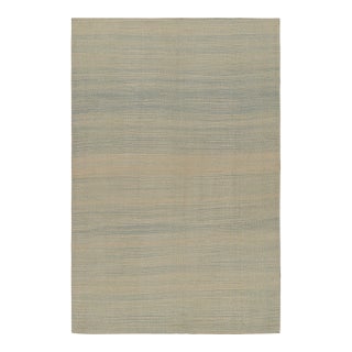 Rug & Kilim’s Modern Kilim Rug in Blue and Beige Stripes and Striae For Sale