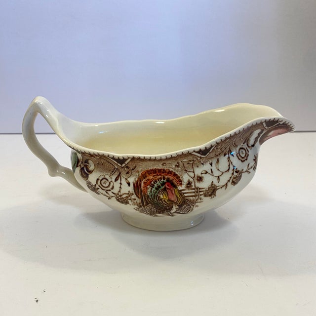 Johnson Bros 1980s ‘His Majesty’ Turkey Gravy Boat For Sale - Image 9 of 9