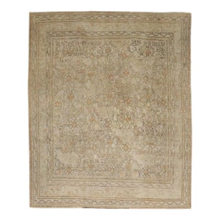 Early 20th Century Antique Zabihi Collection Turkish Oushak Square Rug - 7'10" x 8'11" For Sale