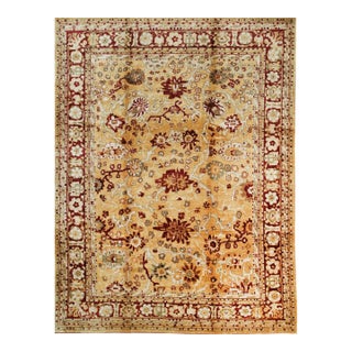 Light Color Decorative Turkish Oushak Design Hand-Knotted Mohair Area Rug Carpet For Sale