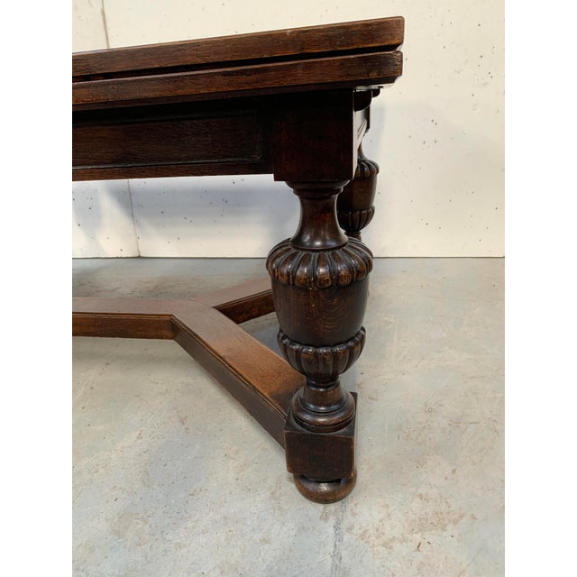 Wood Renaissance-Style Oak Dining Table, 20th Century For Sale - Image 7 of 12