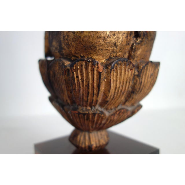 Gold-Lacquered Wooden Statuette of Worshiper in Prayer, Burma, 1920s For Sale - Image 4 of 14