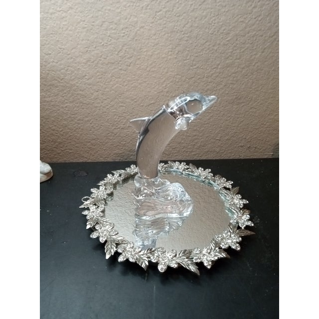 1980s Exquisite Waterford Dolphin on Wave Crest Figurine For Sale - Image 5 of 6