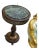 Elegant French-Style Round Side Table – Marble Top With Hand-Carved Gilded Wood Frame For Sale