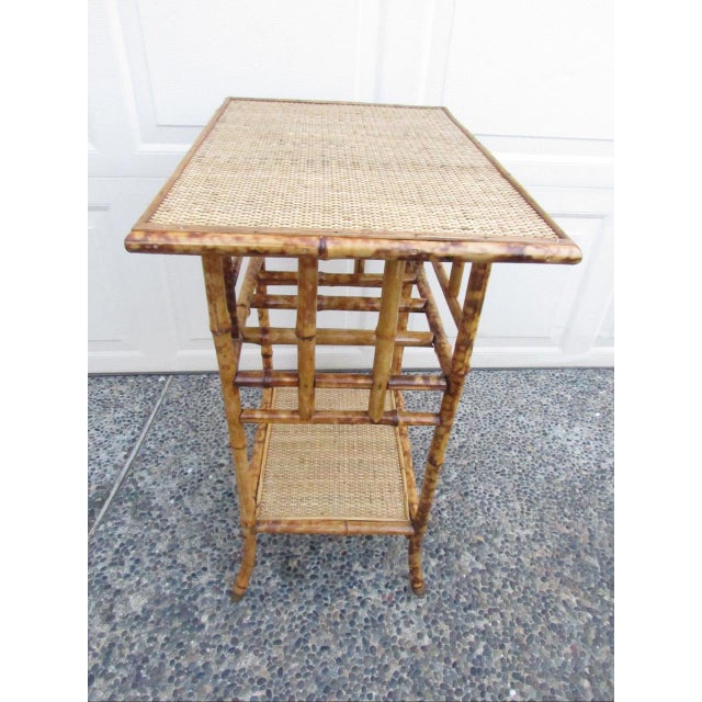 Antique English Tiger Bamboo Table For Sale - Image 11 of 17