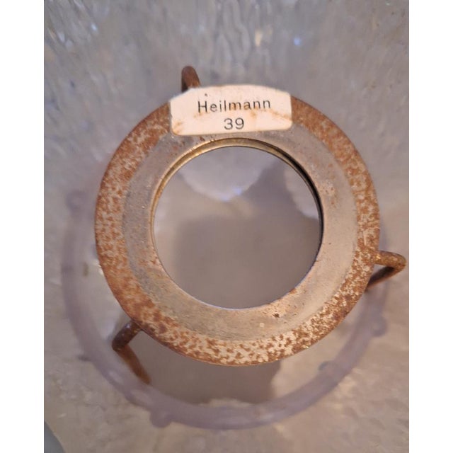 Metal Vintage German Ceiling Lamp with Transparent Plastic Shade by Heilmann, 1970s For Sale - Image 7 of 8