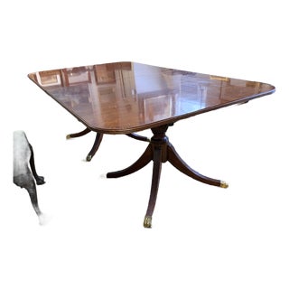20th Century Maitland-Smith Regency Style Mahogay Double Pedestal Dining Table For Sale