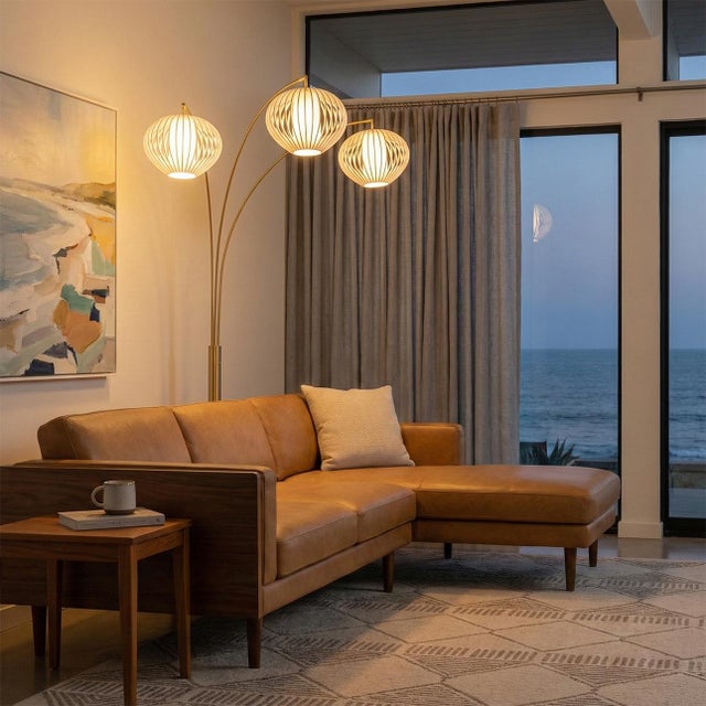 Inspired by Mervyn Weitz's original 1976 design, the Bloom 3-Light Arc Floor Lamp brings a luminous sense of softness and...