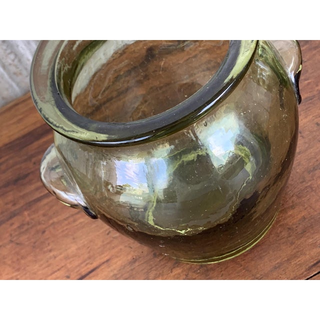 Early 20th Century Green Glass Canister Storage Jars, Spain Flour, Tea, 1960s For Sale - Image 13 of 18
