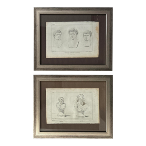 Pair of Roman Bust Etchings - Framed