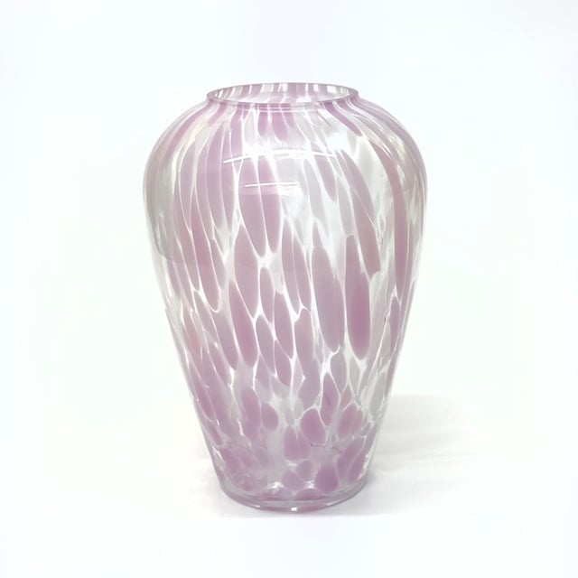 Mid-Century Modern Matte Frosted Pink & White Art Glass Vessel Curation - Group of 5 For Sale - Image 3 of 16