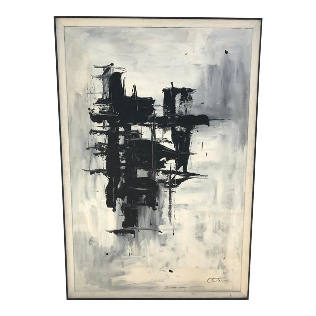 John 'Jack' Otterson Original Oil on Board Brutalist Painting Chairish