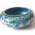 Metal Vintage Cloisonné Enamel Lotus Bowl / Scholar's Brush Washer With Gilt Rim For Sale - Image 7 of 9