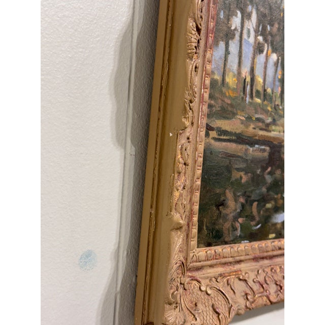 Textile 19th Century French Oil on Canvas For Sale - Image 7 of 8