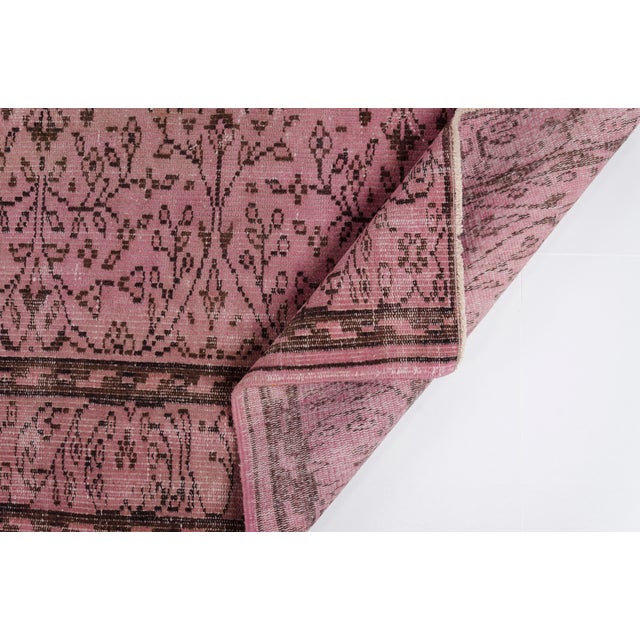 Textile Mid 20th Century Pink Tribal Handknotted Wool Carpet For Sale - Image 7 of 10