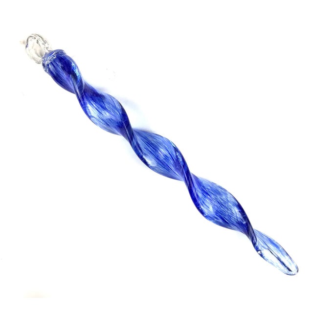 Glass 1980s Art Glass Hanging Twirling Ornament For Sale - Image 7 of 9