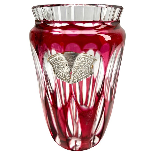 Crystal Decanter, Vase and Bowl from Val Saint Lambert, 1930, Set of 3 For Sale - Image 9 of 16