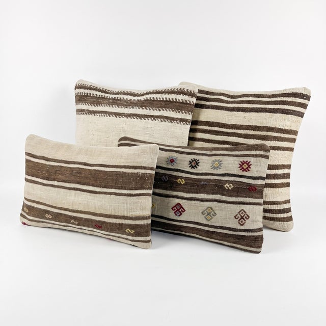 This beautiful 20'' X 20'' & 20'' X 24'' pillow cover set was made from authentic Turkish Kilim pieces. Bright colors of...