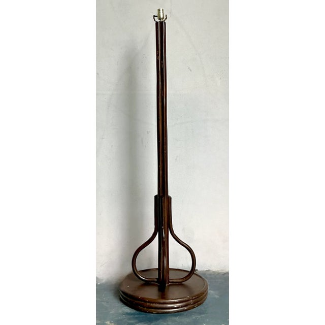 Mid 20th Century Vintage Boho Bent Rattan Floor Lamp For Sale - Image 5 of 6
