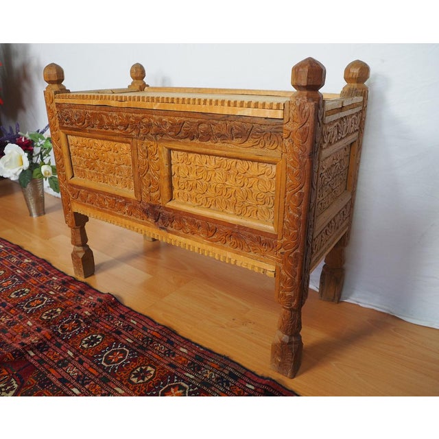 Vintage Afghan Chest in Wood, 1930s For Sale - Image 10 of 17