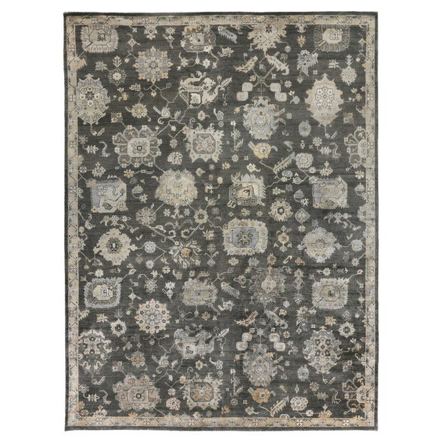 Blue Chester Hand knotted Bamboo/Silk Midnight Rug-8'x10' For Sale - Image 8 of 8
