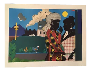 Romare Bearden, Artist - "The Conversation" Lithograph - 1979