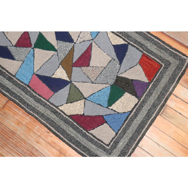 Early 21st Century American Stained Glass Hooked Throw Rug - 2'2" x 4'4" For Sale - Image 18 of 18