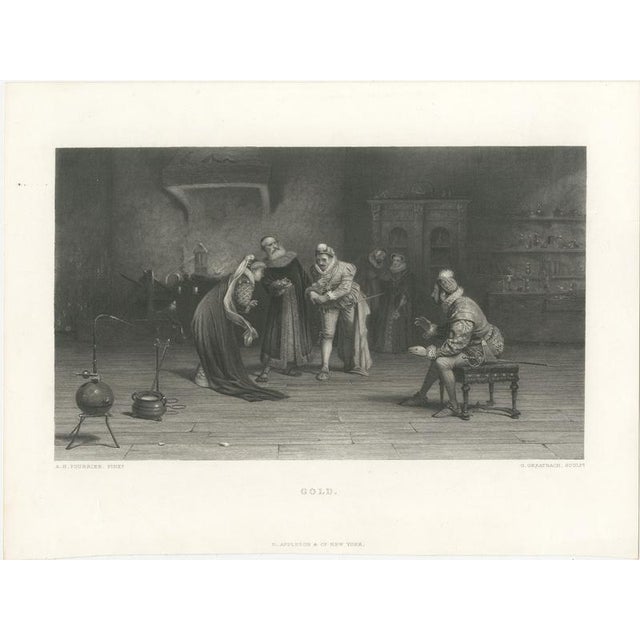 G. Greatbach, Renaissance Alchemy Interior Engraving after Tourrier, 1860, Engraving For Sale - Image 9 of 9