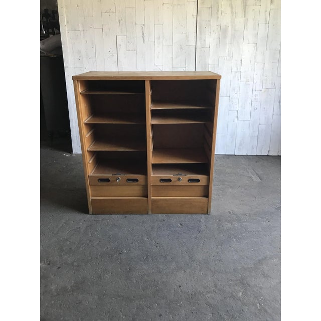 Mid-Century Industrial Oak Cabinet, 1950s For Sale - Image 4 of 6