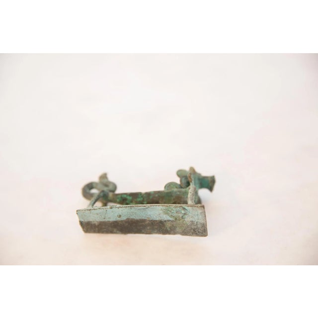 African Vintage African Oxidized Copper Dragon For Sale - Image 3 of 7