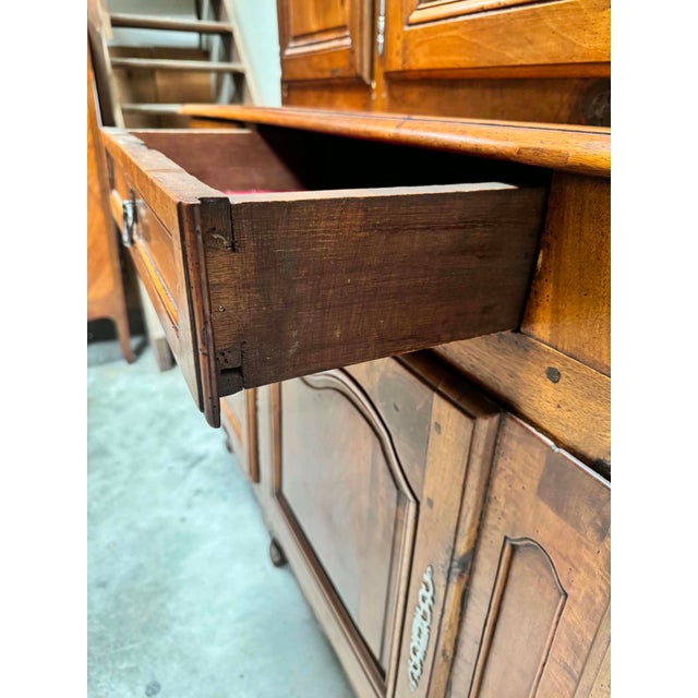 Wood Louis XV Two-Part Walnut Buffet, 18th Century For Sale - Image 7 of 12