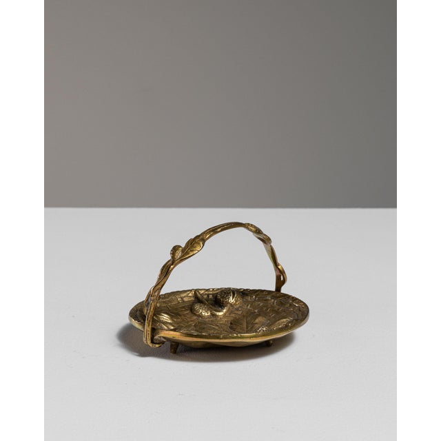 1960s Belgium Art Nouveau Brass Decorative Bowl For Sale - Image 11 of 15