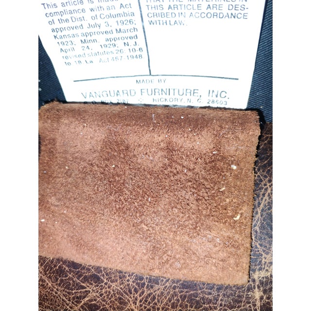 Vintage Vanguard Furniture Alligator Print Down Filled Full Grain Leather Sofa For Sale - Image 11 of 11