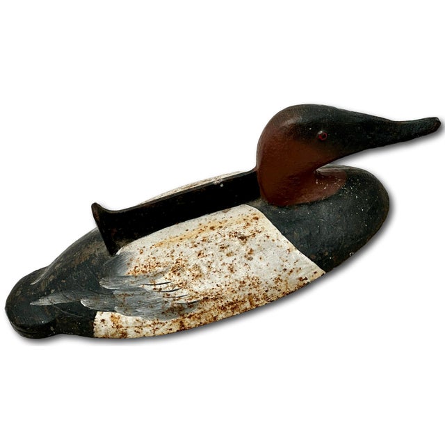 Very Rare & Unusual Antique Figurative Cast Iron Duck Decoy Motif Front Porch Boot Scraper - Circa 1920s For Sale - Image 9 of 18